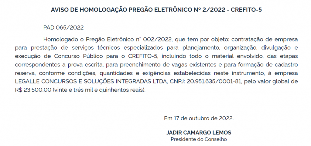 Concurso Crefito 5ª região RS Banca definida Nova ConcursosNova