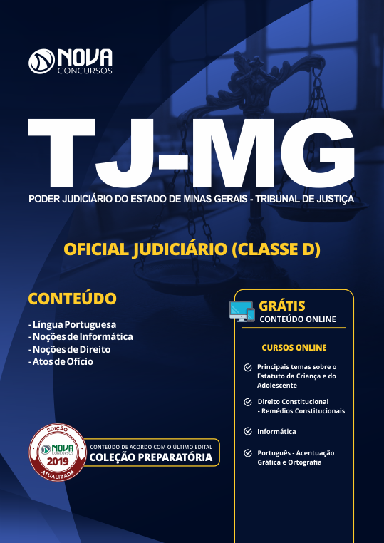 Apostila TJ MG 2019 PDF Oficial Judiciário Classe D