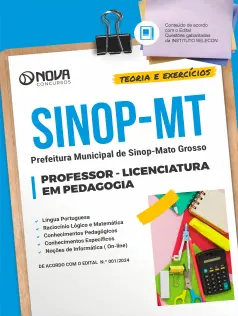 Apostila Prefeitura de Sinop - MT em PDF 2025 - Professor - Licenciatura em Pedagogia