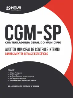 Apostila CGM-SP em PDF 2024 - Auditor Municipal de Controle Interno: Conhecimentos Gerais e Específicos