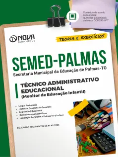 Apostila SEMED Palmas - TO em PDF 2024 - Técnico Administrativo Educacional (Monitor de Educação Infantil)