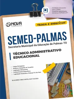 Apostila SEMED Palmas - TO em PDF 2024 - Técnico Administrativo Educacional