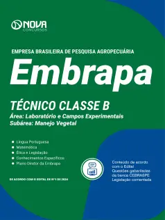 Apostila EMBRAPA em PDF 2024 - Técnico Classe B - Área: Laboratório e Campos Experimentais - Subárea: Manejo Vegetal