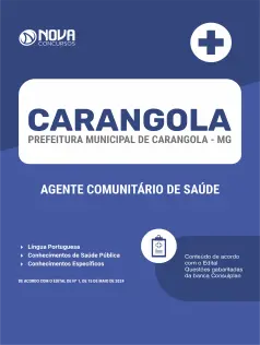 Apostila Prefeitura de Carangola - MG em PDF 2024 - Agente Comunitário de Saúde