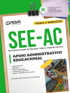 Apostila SEE-AC em PDF 2024 - Apoio Administrativo Educacional