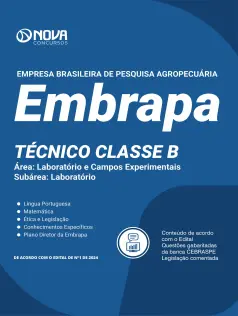 Apostila EMBRAPA em PDF 2024 - Técnico Classe B - Área: Laboratório e Campos Experimentais – Subárea: Laboratório