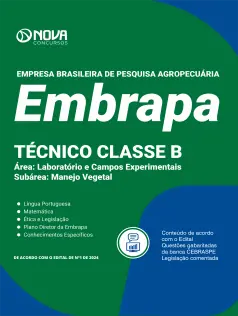 Apostila EMBRAPA em PDF 2024 - Técnico Classe B - Área: Laboratório e Campos Experimentais - Subárea: Manejo Vegetal