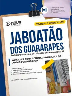 Apostila Prefeitura de Jaboatão dos Guararapes - PE em PDF 2024 - Auxiliar Educacional - Auxiliar de Apoio Pedagógico
