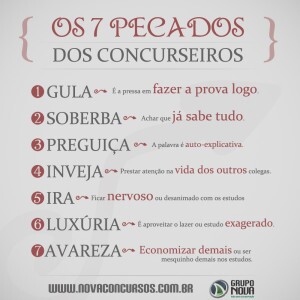 7 pecados do concurseiro