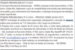 banca em definicao prefeitura natal