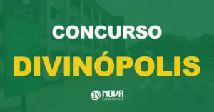 Prédio da Prefeitura de Divinópolis com placas verdes e brancas.