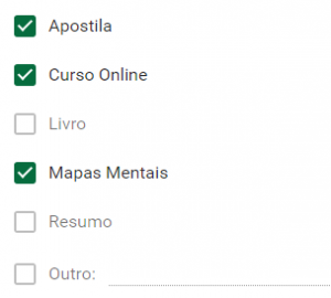 Materiais usados por Francisco, aprovado no Concurso da Prefeitura de Sobral