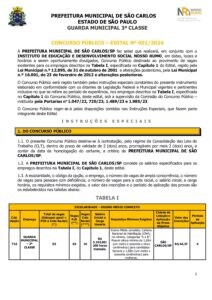 edital publicado concurso sao carlos guarda pdf