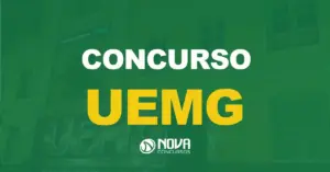 Fachada da Unidade Carangola, MG, da Universidade do Estado de Minas Gerais (UEMG). Texto sobre a imagem Concurso UEMG