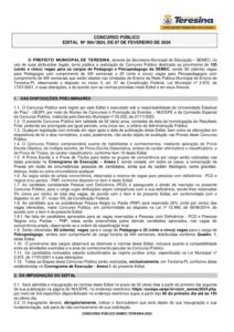 edital semec teresina pedagogo psicopedagogo nucepe pdf