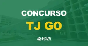 fachada do tribunal de justiça do estado de goiás com texto sobre a imagem escrito concurso TJ GO