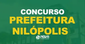 Fachada da Prefeitura de Nilópolis, Rio de Janeiro. Texto sobre a imagem Concurso Prefeitura Nilópolis