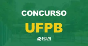 Entrada da Universidade Federal da Paraíba, com um portão branco e azul. Texto sobre a imagem concurso UFPB