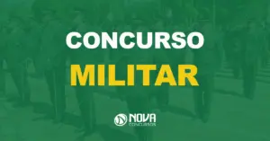 sargentos do exército em posição de cumprimento com texto sobre a imagem escrito concurso militar