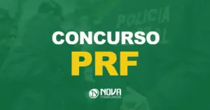 Grupo de policiais rodoviários federais,vestindo jaquetas pretas. Texto sobre a imagem Concurso Polícia Rodoviária Federal