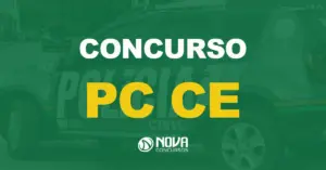 Viatura da polícia civil do Ceará estacionada na lateral da estrada.Texto sobre a imagem concurso Polícia Civil CE