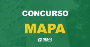 Fachada do Ministério da Agricultura, Pecuária e Abastecimento. Texto sobre a imagem Concurso MAPA