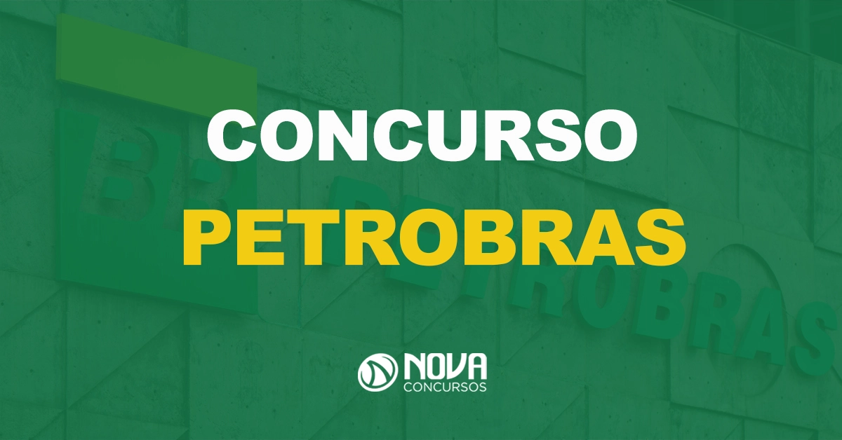 fachada da sede da petrobras com texto sobre a imagem escrito concurso petrobras