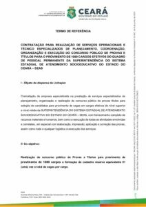 Concurso SEAS CE termo de referencia pdf