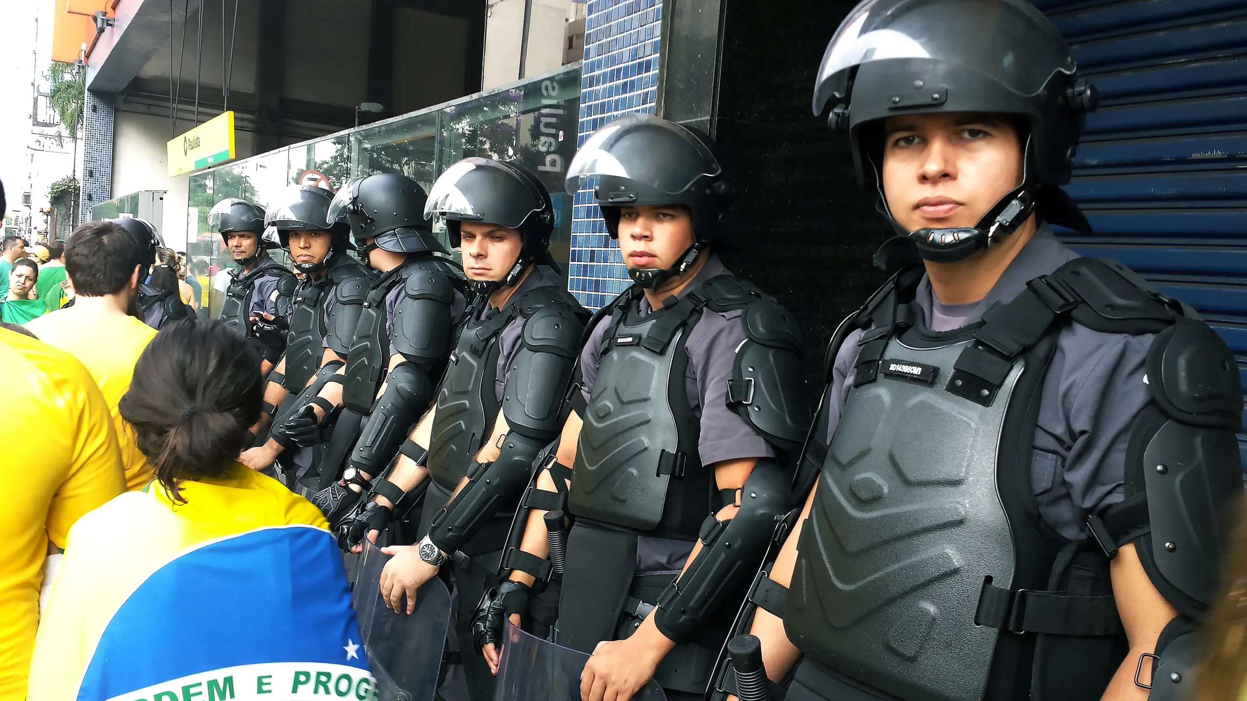 Imagem mostra tropa da Polícia Militar do Pará / Créditos: Banco de Imagens/Banco de Imagens/Concursos/Polícia-de-Tropa-de-Choque.jpg