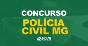 Viatura da polícia civil minas gerais em destaque com texto sobre a imagem Concurso Polícia Civil MG