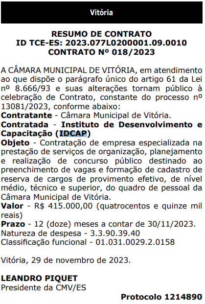 Definida banca do Concurso Câmara de Paracambi (RJ) previsto para 201