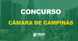 vista aérea da cidade de campinas com prédios e pistas com texto sobre a imagem escrito concurso câmara de campinas