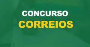 pessoa fazendo prova de concurso público com texto sobre a imagem escrito concurso correios