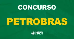 Fachada do prédio corporativo da Petrobras com a logo da empresa. Texto sobre a imagem "Concurso Petrobras"