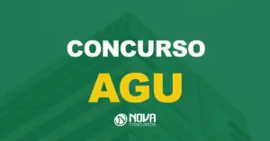 Fachada da sede da Advocacia Geral da União (AGU). Texto sobre a imagem Concurso AGU