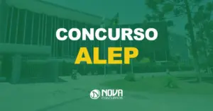 edifício sede da assembleia legislativa do paraná com texto sobre a imagem escrito concurso alep