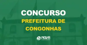 fachada da sede da prefeitura de congonhas, em minas gerais, com texto sobre imagem escrito concurso prefeitura de congonhas