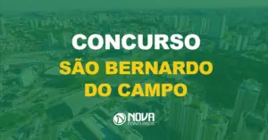 vista aérea da cidade de São Bernardo do Campo com texto sobre a imagem escrito concurso são bernardo do campo