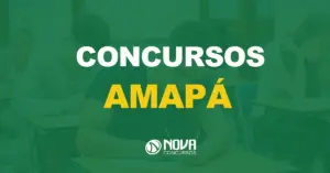 pessoas fazendo exame em sala de aula com texto sobre a imagem escrito concursos amapá (ap)