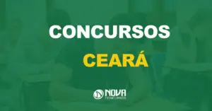 pessoas fazendo exame em sala de aula com texto sobre a imagem escrito concursos Ceará