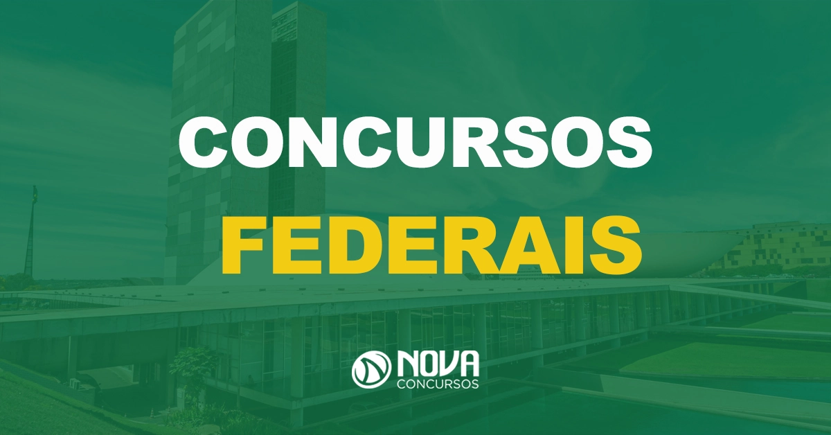 sede do congresso nacional, em Brasília, com texto sobre a imagem escrito concursos federais