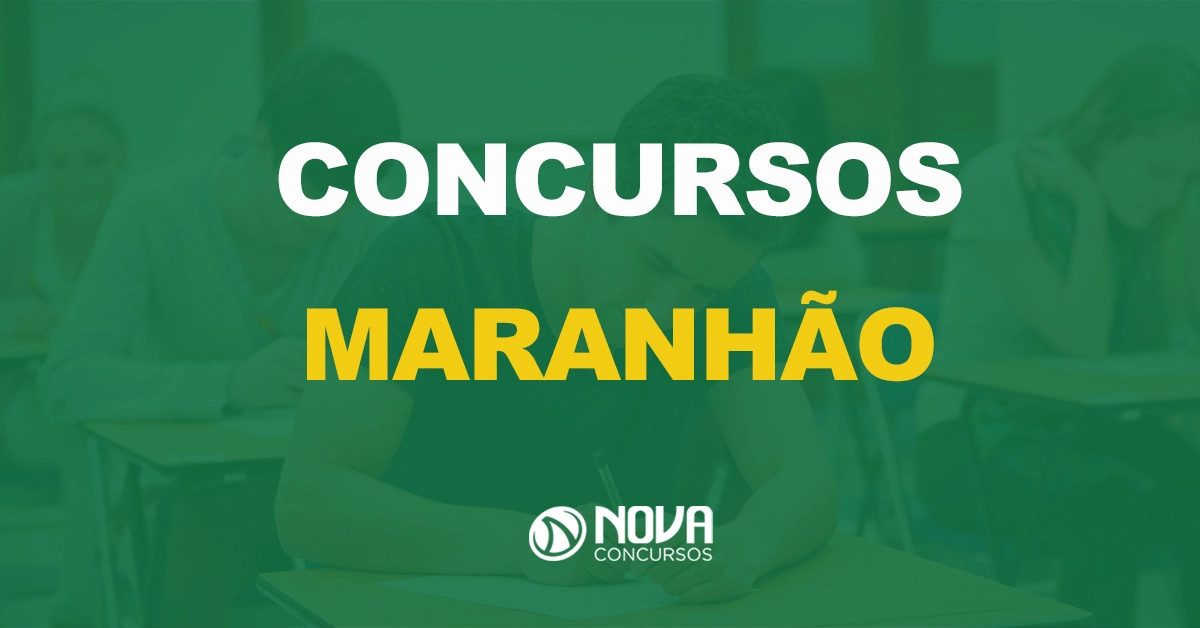 pessoas fazendo exame em sala de aula com texto sobre a imagem escrito concursos maranhão (MA)