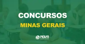 pessoas fazendo exame em sala de aula com texto sobre a imagem escrito concursos minas gerais (MG)