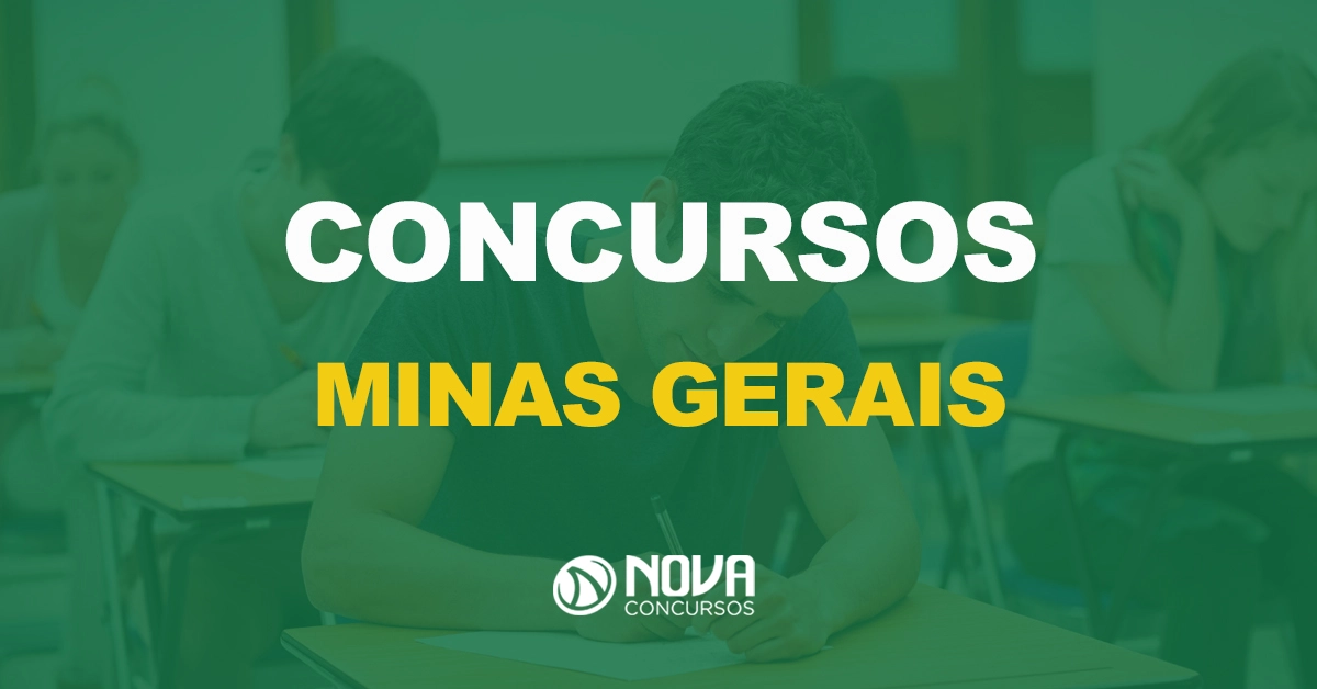 pessoas fazendo exame em sala de aula com texto sobre a imagem escrito concursos minas gerais (MG)