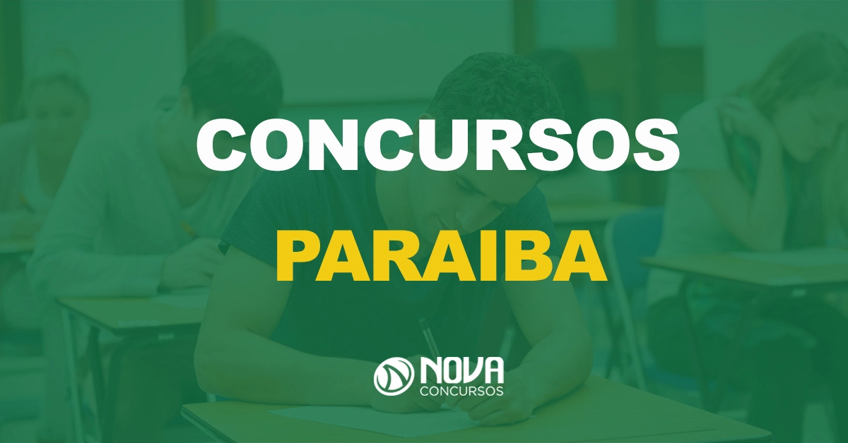 pessoas fazendo exame em sala de aula com texto sobre a imagem escrito concursos paraíba (PB)