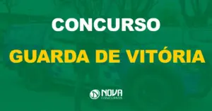 Guarda Municipal de Vitória, no Espírito Santo, parado em frente ao carro da corporação / Texto sobre a imagem Concurso Guarda de Vitória