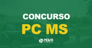 Viatura da Polícia Civil MS estacionada em Campo Grande, Mato Grosso do Sul. Texto sobre a imagem Concurso PC MS