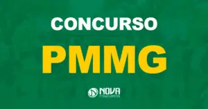 Policiais militares de Minas Gerais perfilados e fardados durante cerimônia de evento no estado / Texto sobre a imagem Concurso PMMG