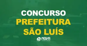 Um agente de trânsito trabalhando em um cruzamento. Texto sobre a imagem Concurso Prefeitura de São Luís.