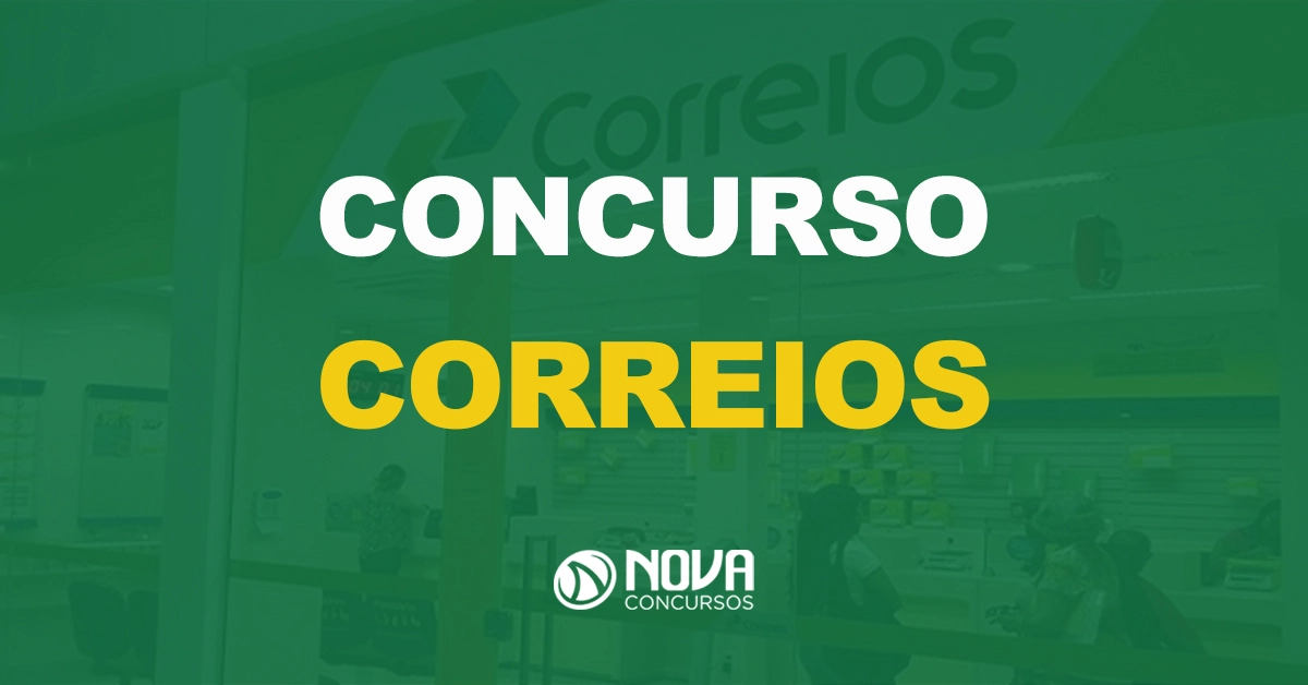 agência dos correios com texto sobre a imagem escrito concurso correios